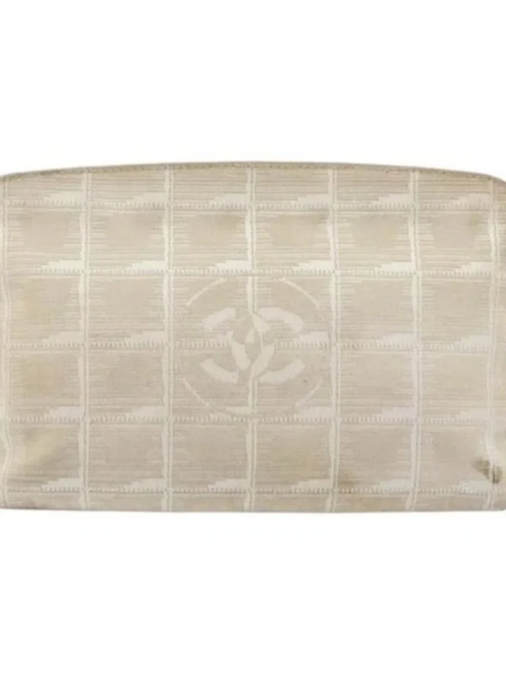CHANEL New Travel Line Pouch Beige CC Auth 148196